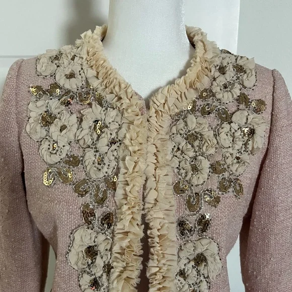 Boston Proper Pink Floral Embellished Blazer - Picture 2 of 10